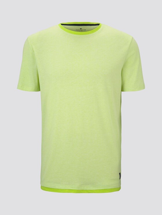 T-Shirt mit Underlayer - Männer - neon yellow grindle look T-Shirt mit Underlayer - Männer - neon yellow grindle look - 7 - TOM TAILOR
