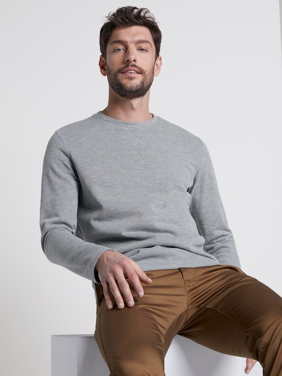 Strukturiertes Langarmshirt - Männer - blue doubleface Strukturiertes Langarmshirt - Männer - blue doubleface - 5 - TOM TAILOR