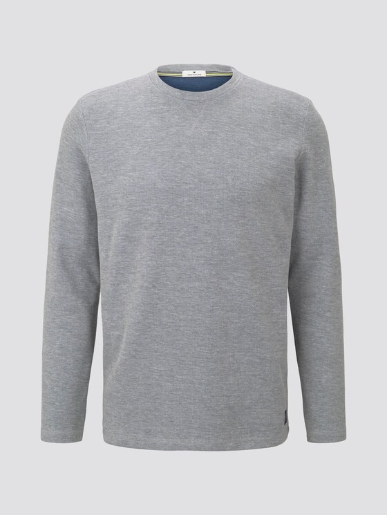 Strukturiertes Langarmshirt - Männer - blue doubleface Strukturiertes Langarmshirt - Männer - blue doubleface - 7 - TOM TAILOR