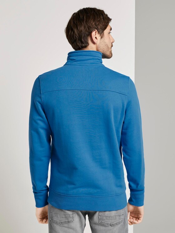 Sweatshirt mit Reißverschluss und Stehkragen - Männer - brilliant middle blue Sweatshirt mit Reißverschluss und Stehkragen - Männer - brilliant middle blue - 2 - TOM TAILOR