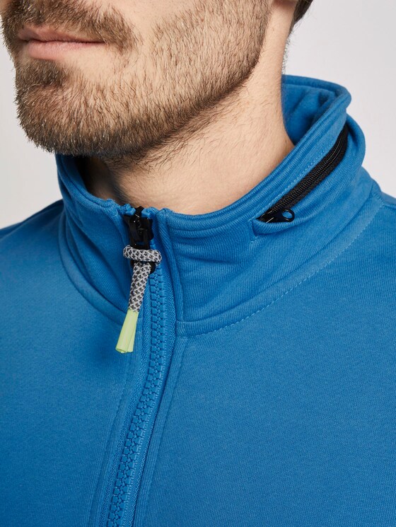 Sweatshirt mit Reißverschluss und Stehkragen - Männer - brilliant middle blue Sweatshirt mit Reißverschluss und Stehkragen - Männer - brilliant middle blue - 9 - TOM TAILOR