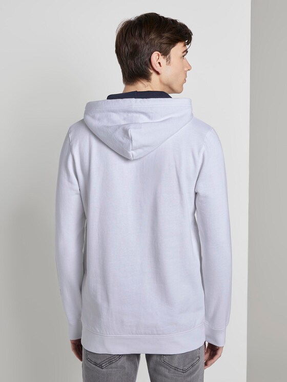 Hoodie with print on the sleeve - Men - White Hoodie with print on the sleeve - Men - White - 2 - TOM TAILOR Denim
