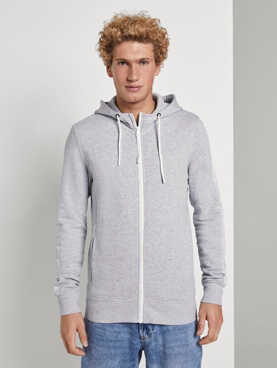 sweat jas met hoodie - Mannen - Light Stone Grey Melange sweat jas met hoodie - Mannen - Light Stone Grey Melange - 1 - TOM TAILOR Denim