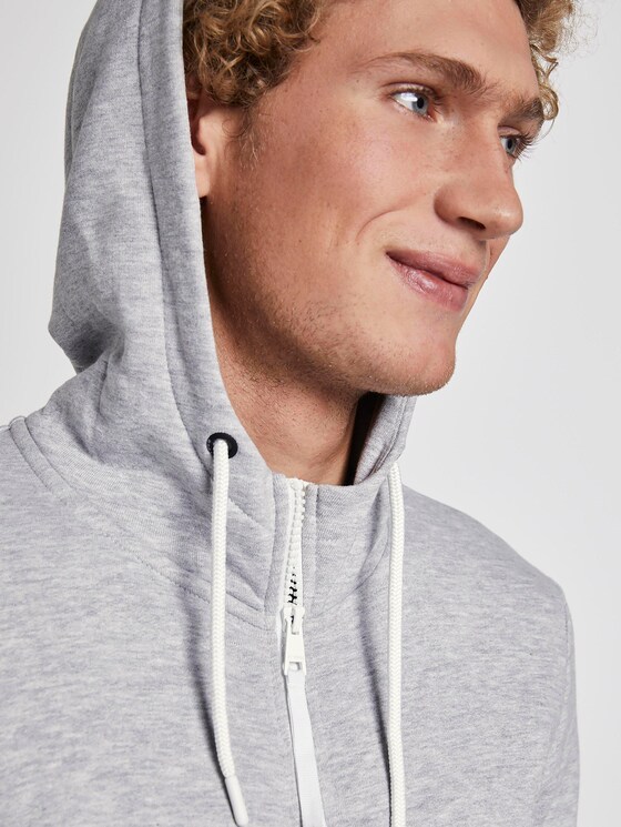 sweat jas met hoodie - Mannen - Light Stone Grey Melange sweat jas met hoodie - Mannen - Light Stone Grey Melange - 10 - TOM TAILOR Denim