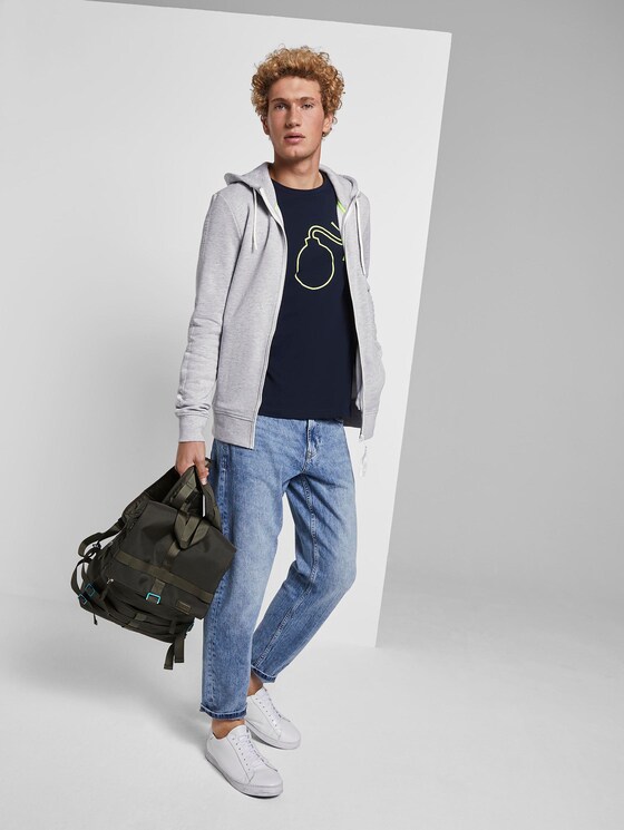 sweat jas met hoodie - Mannen - Light Stone Grey Melange sweat jas met hoodie - Mannen - Light Stone Grey Melange - 3 - TOM TAILOR Denim