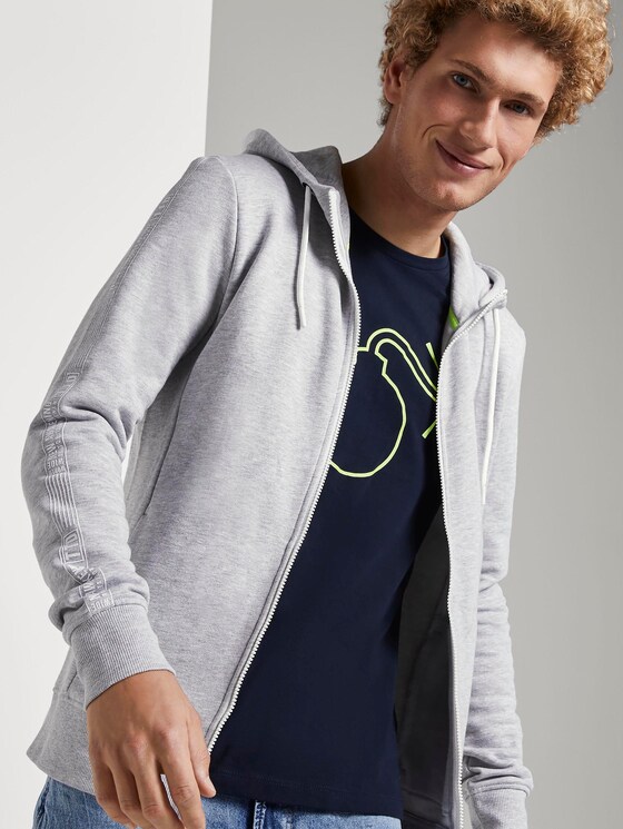sweat jas met hoodie - Mannen - Light Stone Grey Melange sweat jas met hoodie - Mannen - Light Stone Grey Melange - 5 - TOM TAILOR Denim