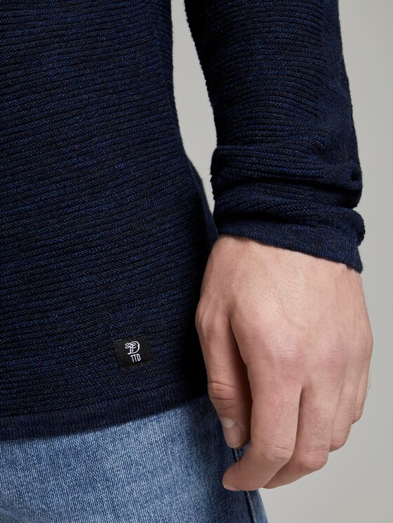 Strukturierter Strickpullover - Männer - navy shadow melange Strukturierter Strickpullover - Männer - navy shadow melange - 10 - TOM TAILOR Denim