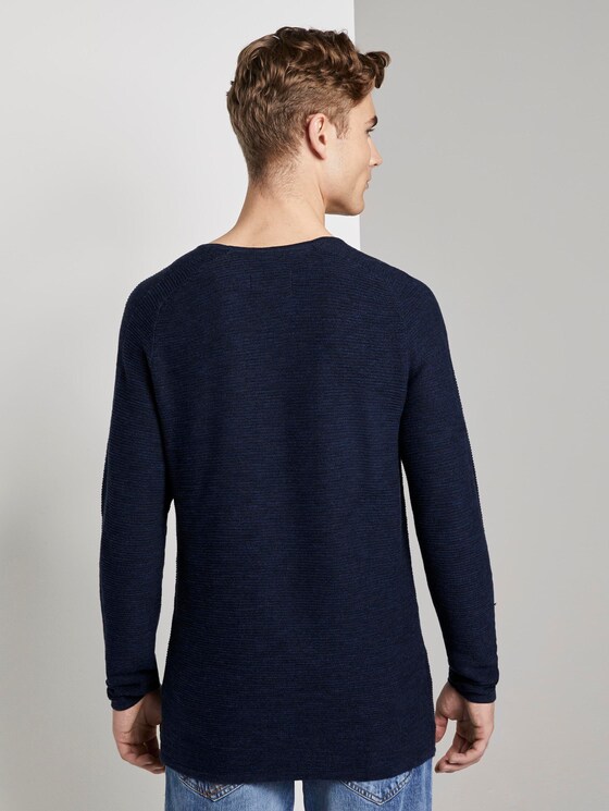 Strukturierter Strickpullover - Männer - navy shadow melange Strukturierter Strickpullover - Männer - navy shadow melange - 2 - TOM TAILOR Denim