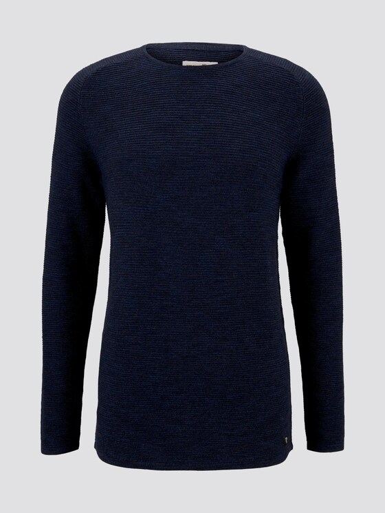 Strukturierter Strickpullover - Männer - navy shadow melange Strukturierter Strickpullover - Männer - navy shadow melange - 7 - TOM TAILOR Denim