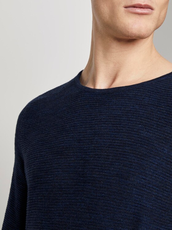 Strukturierter Strickpullover - Männer - navy shadow melange Strukturierter Strickpullover - Männer - navy shadow melange - 9 - TOM TAILOR Denim