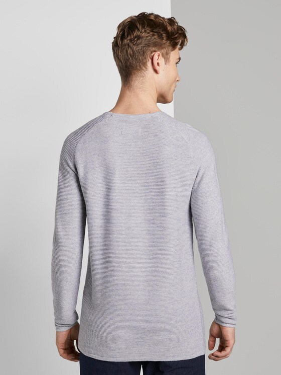 structured knit jumper - Men - light grey shadow melange structured knit jumper - Men - light grey shadow melange - 2 - TOM TAILOR Denim