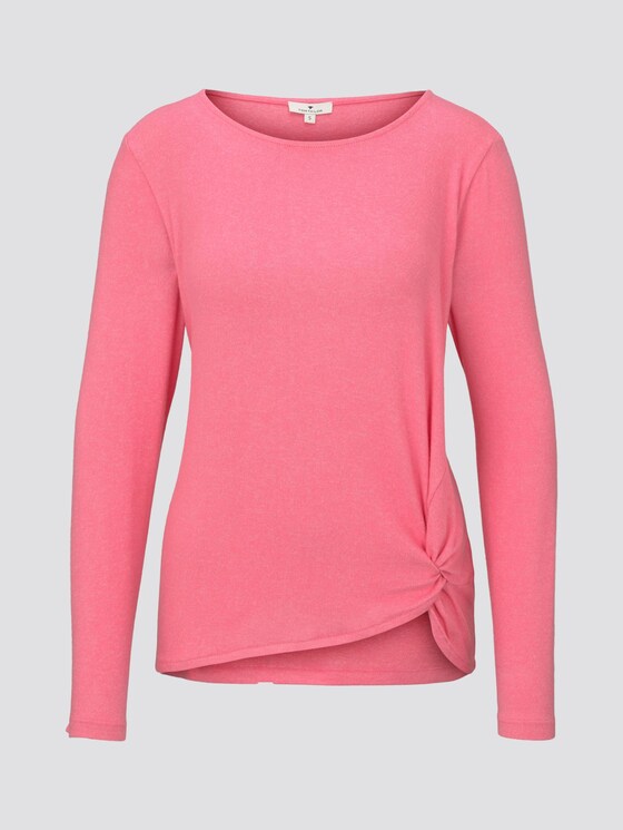 Meliertes Langarmshirt mit Knoten-Detail - Frauen - charming pink melange Meliertes Langarmshirt mit Knoten-Detail - Frauen - charming pink melange - 7 - TOM TAILOR