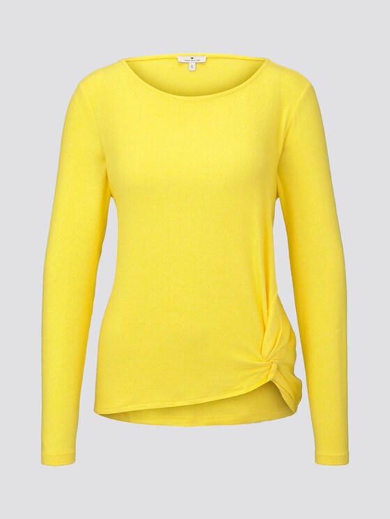 Meliertes Langarmshirt mit Knoten-Detail - Frauen - jasmine yellow melange Meliertes Langarmshirt mit Knoten-Detail - Frauen - jasmine yellow melange - 7 - TOM TAILOR
