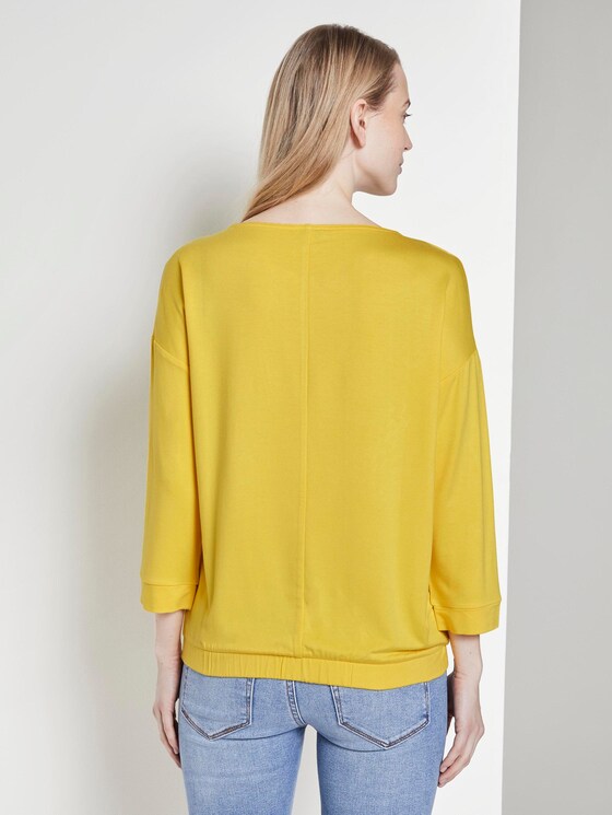 3/4 sleeve shirt with letter print and bat sleeves - Women - jasmine yellow 3/4 sleeve shirt with letter print and bat sleeves - Women - jasmine yellow - 2 - TOM TAILOR