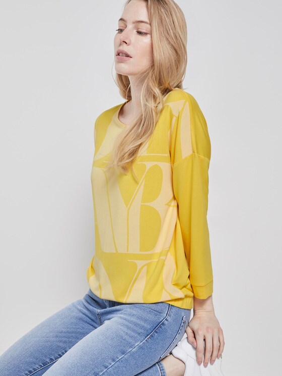 3/4 sleeve shirt with letter print and bat sleeves - Women - jasmine yellow 3/4 sleeve shirt with letter print and bat sleeves - Women - jasmine yellow - 5 - TOM TAILOR
