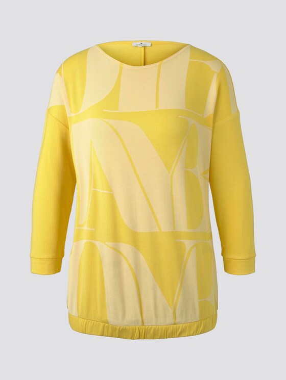 3/4 sleeve shirt with letter print and bat sleeves - Women - jasmine yellow 3/4 sleeve shirt with letter print and bat sleeves - Women - jasmine yellow - 7 - TOM TAILOR