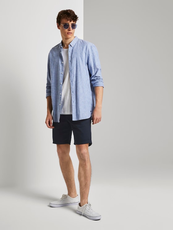 Strukturierte Chinoshorts mit Kordelzug - Männer - Sky Captain Blue Strukturierte Chinoshorts mit Kordelzug - Männer - Sky Captain Blue - 3 - TOM TAILOR Denim