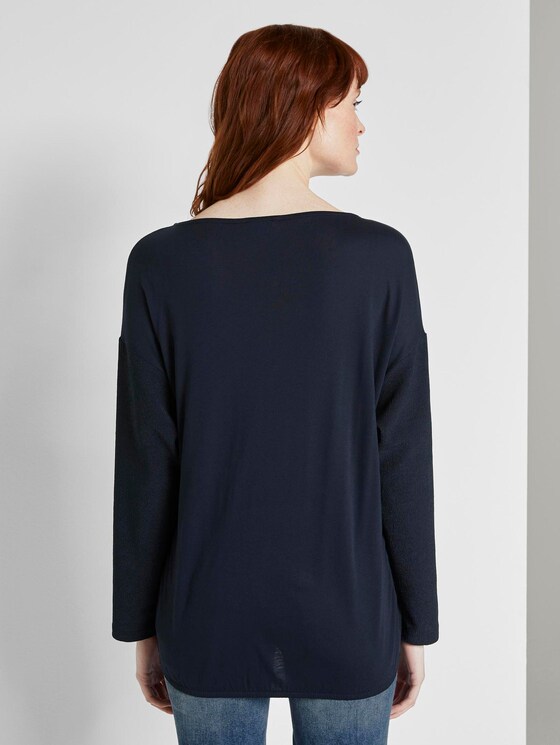 Top met lange mouwen en cut-out detail - Vrouwen - Sky Captain Blue Top met lange mouwen en cut-out detail - Vrouwen - Sky Captain Blue - 2 - TOM TAILOR