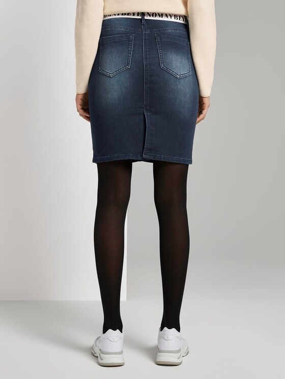 Denim rok met riem tot knoop - Vrouwen - dark stone wash denim Denim rok met riem tot knoop - Vrouwen - dark stone wash denim - 2 - TOM TAILOR