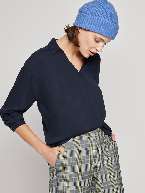 Blouse met V-hals - Vrouwen - Sky Captain Blue Blouse met V-hals - Vrouwen - Sky Captain Blue - 5 - TOM TAILOR