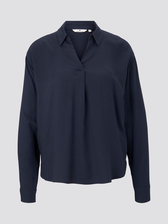 Blouse met V-hals - Vrouwen - Sky Captain Blue Blouse met V-hals - Vrouwen - Sky Captain Blue - 7 - TOM TAILOR