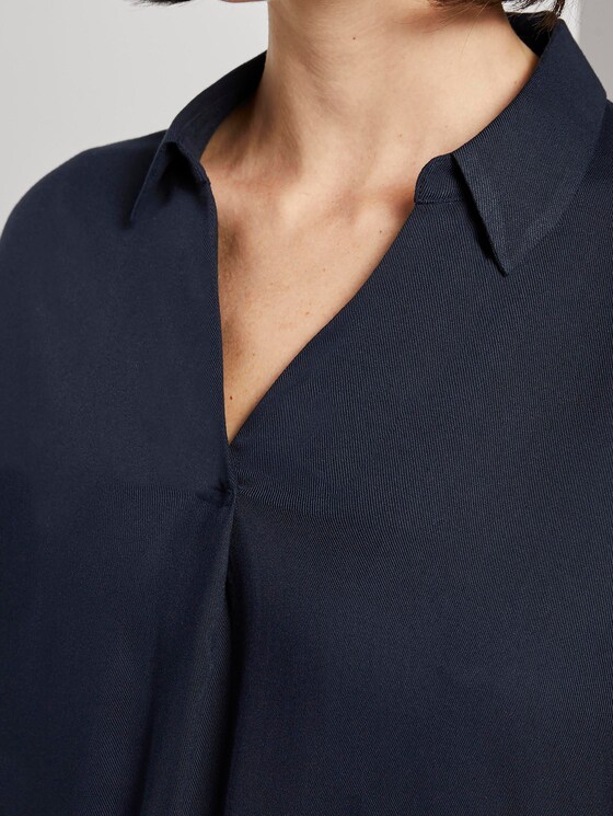 Blouse met V-hals - Vrouwen - Sky Captain Blue Blouse met V-hals - Vrouwen - Sky Captain Blue - 9 - TOM TAILOR