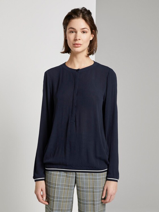 Blouse in a crincle look - Women - Sky Captain Blue Blouse in a crincle look - Women - Sky Captain Blue - 1 - TOM TAILOR