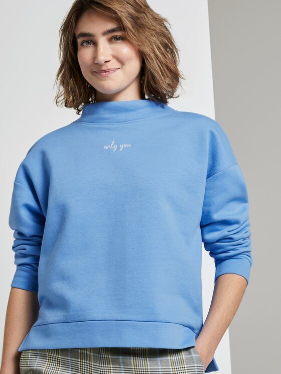Sweatshirt met opstaande kraag - Vrouwen - sea blue Sweatshirt met opstaande kraag - Vrouwen - sea blue - 1 - TOM TAILOR