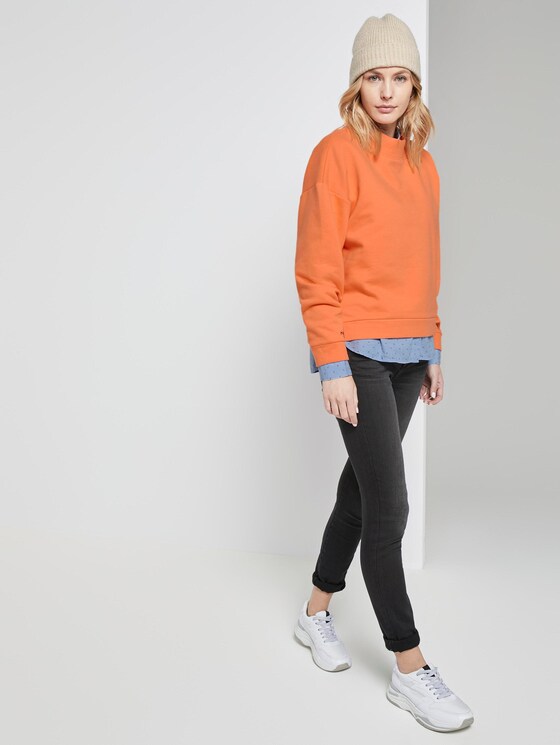Sweatshirt mit Stehkragen - Frauen - fruity melon orange Sweatshirt mit Stehkragen - Frauen - fruity melon orange - 3 - TOM TAILOR