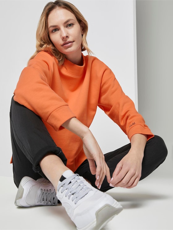 Sweatshirt mit Stehkragen - Frauen - fruity melon orange Sweatshirt mit Stehkragen - Frauen - fruity melon orange - 5 - TOM TAILOR