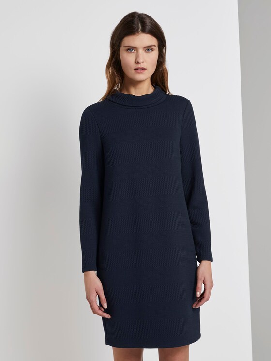 Jurk met structuur en coltrui - Vrouwen - Sky Captain Blue Jurk met structuur en coltrui - Vrouwen - Sky Captain Blue - 1 - TOM TAILOR