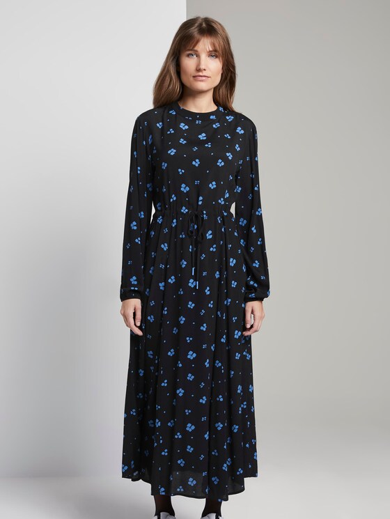 Midi-dress with flower-print - Women - black blue flower print Midi-dress with flower-print - Women - black blue flower print - 1 - TOM TAILOR Denim