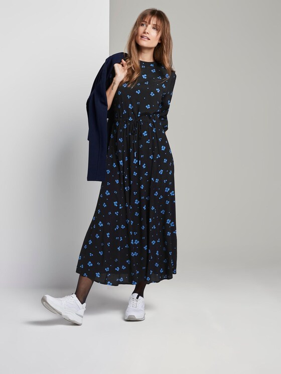 Midi-dress with flower-print - Women - black blue flower print Midi-dress with flower-print - Women - black blue flower print - 3 - TOM TAILOR Denim
