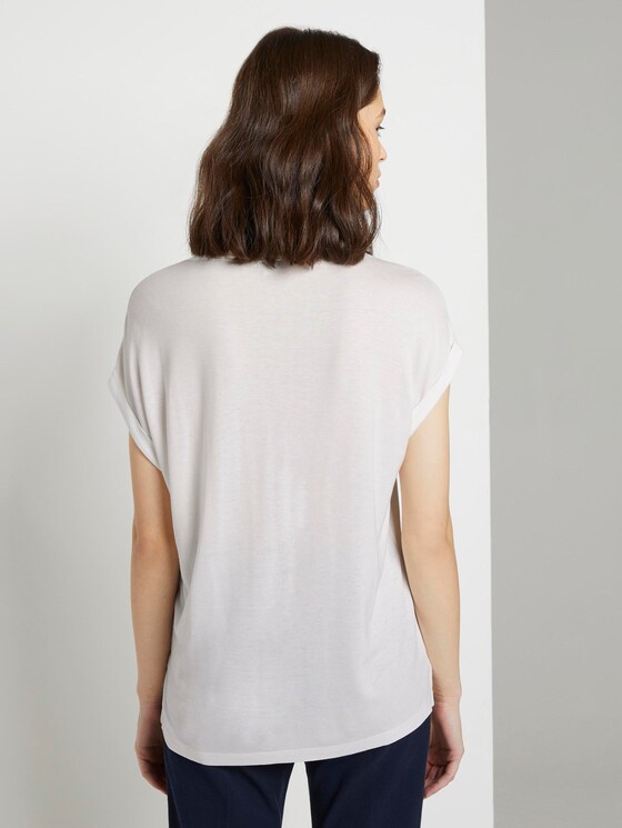 T-Shirt aus Chiffon - Frauen - Whisper White T-Shirt aus Chiffon - Frauen - Whisper White - 2 - TOM TAILOR