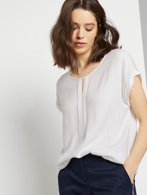 T-Shirt aus Chiffon - Frauen - Whisper White T-Shirt aus Chiffon - Frauen - Whisper White - 5 - TOM TAILOR