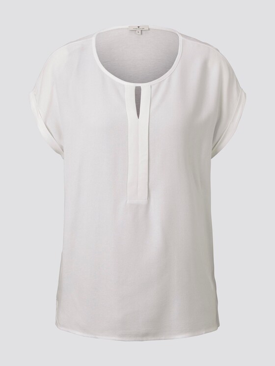 T-Shirt aus Chiffon - Frauen - Whisper White T-Shirt aus Chiffon - Frauen - Whisper White - 7 - TOM TAILOR