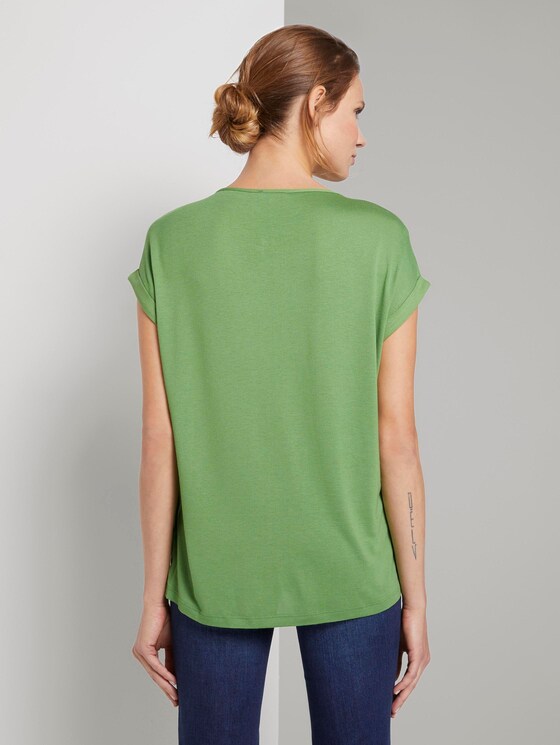 T-Shirt aus Chiffon - Frauen - sundried turf green T-Shirt aus Chiffon - Frauen - sundried turf green - 2 - TOM TAILOR