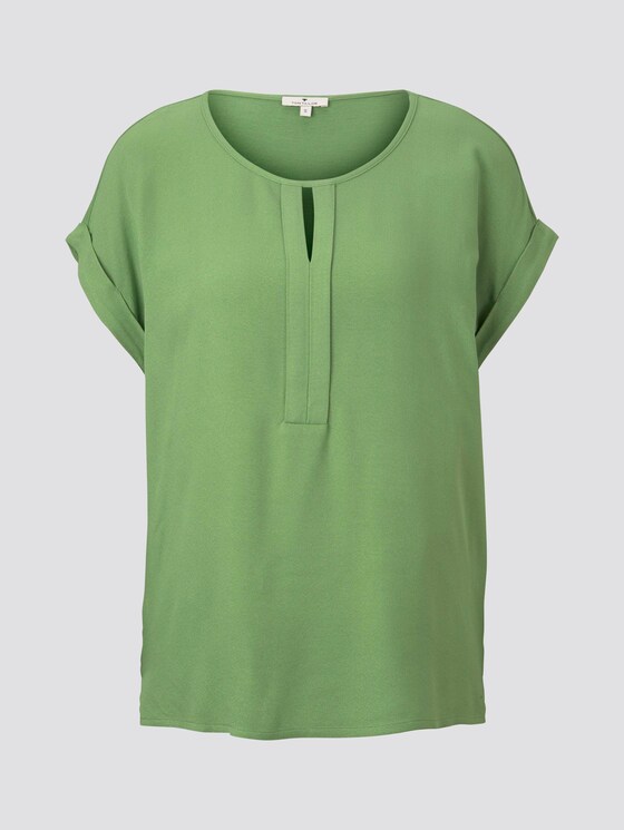 T-Shirt aus Chiffon - Frauen - sundried turf green T-Shirt aus Chiffon - Frauen - sundried turf green - 7 - TOM TAILOR