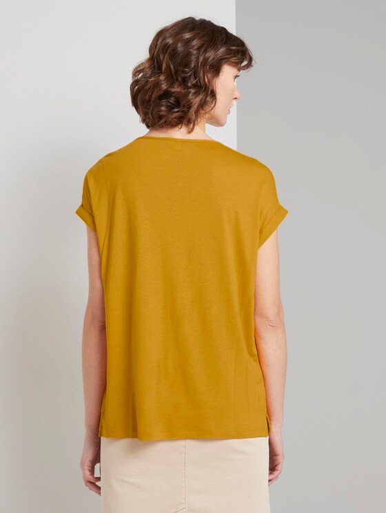T-Shirt aus Chiffon - Frauen - deep golden yellow T-Shirt aus Chiffon - Frauen - deep golden yellow - 2 - TOM TAILOR