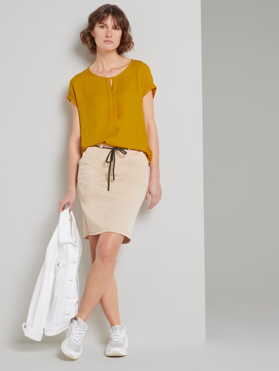 T-Shirt aus Chiffon - Frauen - deep golden yellow T-Shirt aus Chiffon - Frauen - deep golden yellow - 3 - TOM TAILOR