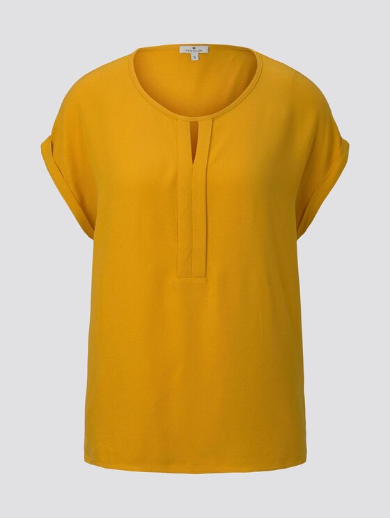 T-Shirt aus Chiffon - Frauen - deep golden yellow T-Shirt aus Chiffon - Frauen - deep golden yellow - 7 - TOM TAILOR