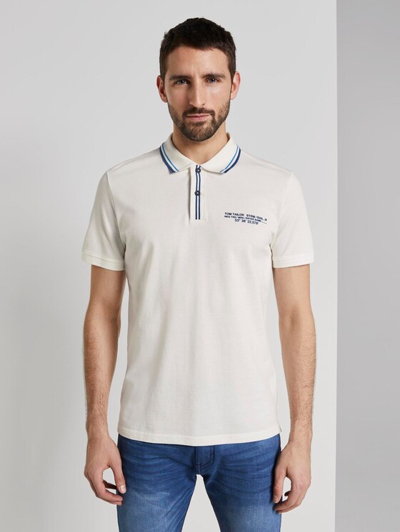 Sportliches Polo-Shirt mit Print - Männer - Off White Sportliches Polo-Shirt mit Print - Männer - Off White - 1 - TOM TAILOR