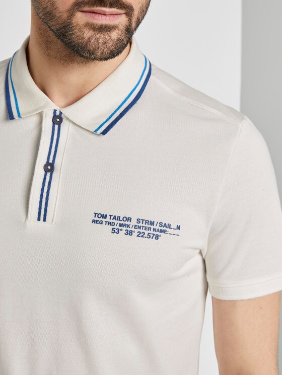 Sportliches Polo-Shirt mit Print - Männer - Off White Sportliches Polo-Shirt mit Print - Männer - Off White - 9 - TOM TAILOR