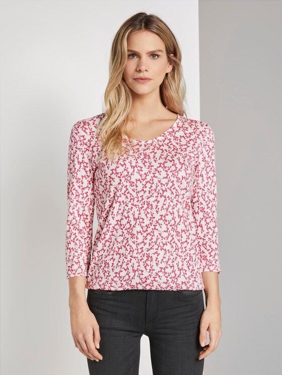 Blusenshirt mit Print - Frauen - pink flowery design Blusenshirt mit Print - Frauen - pink flowery design - 1 - TOM TAILOR