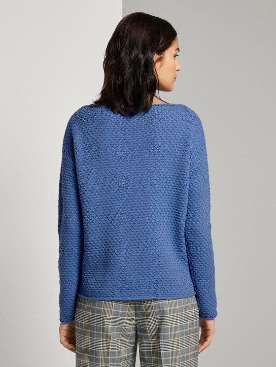 Textured sweater - Women - sea blue Textured sweater - Women - sea blue - 2 - TOM TAILOR