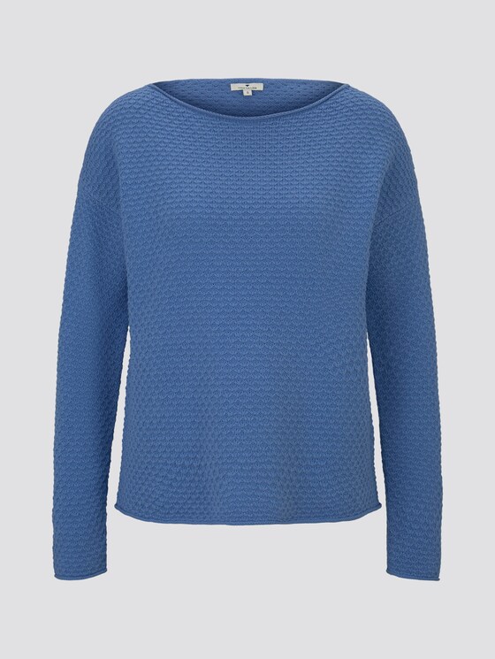 Textured sweater - Women - sea blue Textured sweater - Women - sea blue - 7 - TOM TAILOR