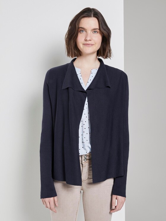 Cardigan mit Wasserfallausschnitt - Frauen - Sky Captain Blue Cardigan mit Wasserfallausschnitt - Frauen - Sky Captain Blue - 1 - TOM TAILOR