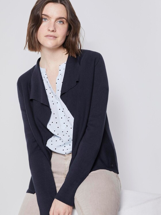 Cardigan mit Wasserfallausschnitt - Frauen - Sky Captain Blue Cardigan mit Wasserfallausschnitt - Frauen - Sky Captain Blue - 5 - TOM TAILOR
