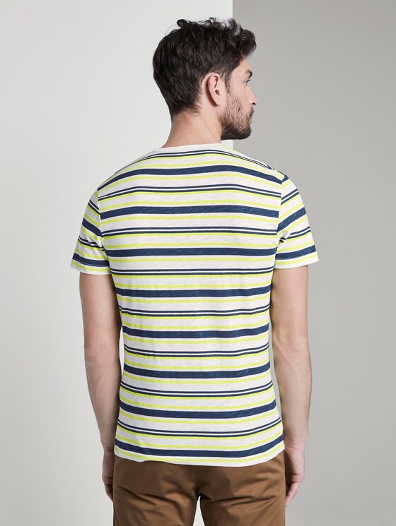 Gestreiftes Jersey T-Shirt - Männer - white yellow blue stripe Gestreiftes Jersey T-Shirt - Männer - white yellow blue stripe - 2 - TOM TAILOR