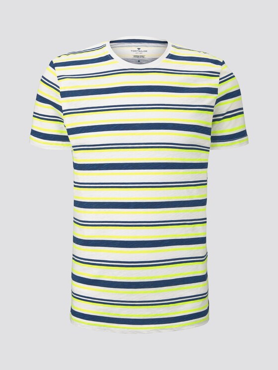 Gestreiftes Jersey T-Shirt - Männer - white yellow blue stripe Gestreiftes Jersey T-Shirt - Männer - white yellow blue stripe - 7 - TOM TAILOR